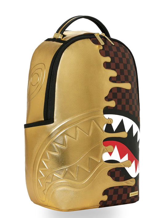 Sprayground Sharks In Paris Gold Drip Backpack - Zaini Unisex - Marrone/Oro