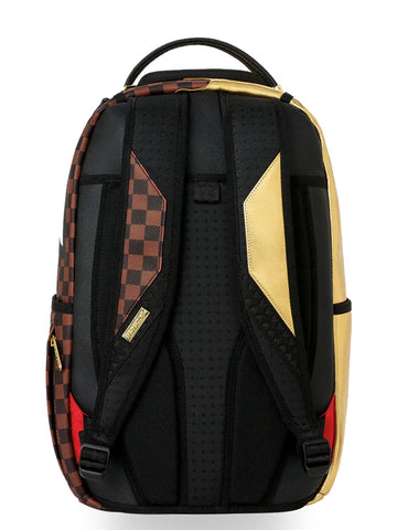 Sprayground Sharks In Paris Gold Drip Backpack - Zaini Unisex - Marrone/Oro