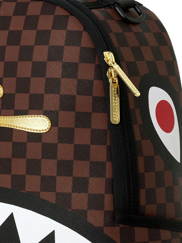 Sprayground Sharks In Paris Gold Drip Backpack - Zaini Unisex - Marrone/Oro