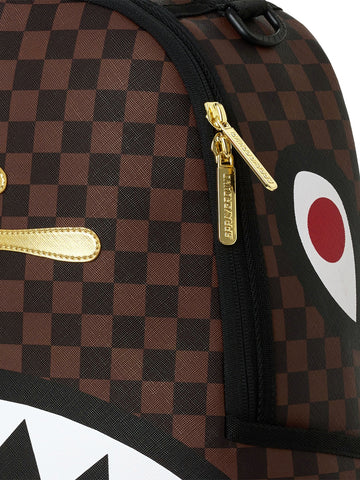Sprayground Sharks In Paris Gold Drip Backpack - Zaini Unisex - Marrone/Oro