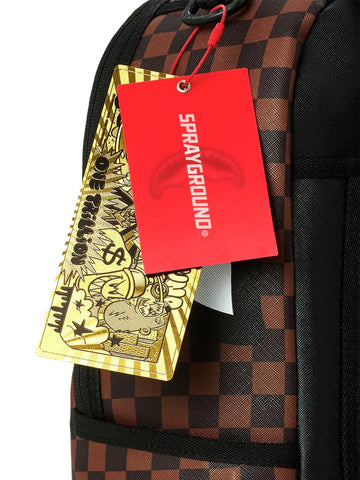 Sprayground Sharks In Paris Gold Drip Backpack - Zaini Unisex - Marrone/Oro
