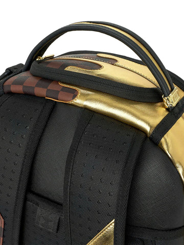 Sprayground Sharks In Paris Gold Drip Backpack - Zaini Unisex - Marrone/Oro