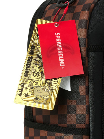 Sprayground Sharks In Paris Gold Drip Backpack - Zaini Unisex - Marrone/Oro