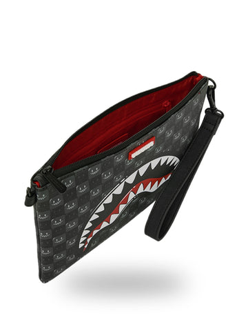 Sprayground Sharks In Paris Wtf Bubbly Black Check Crossover Clutch - Borse Unisex - Nero