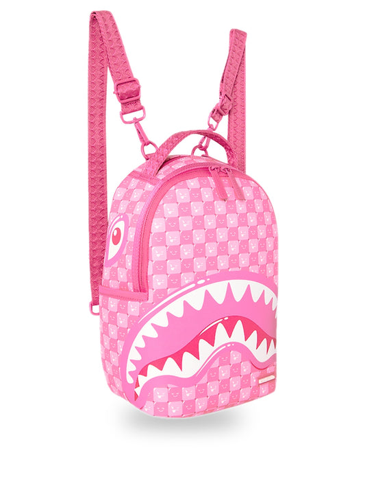 Sprayground Pink New Check Faces Mini Backpack - Zaini Unisex - Rosa