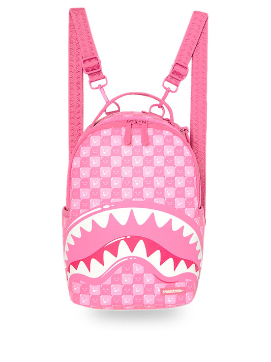 Sprayground Pink New Check Faces Mini Backpack - Zaini Unisex - Rosa