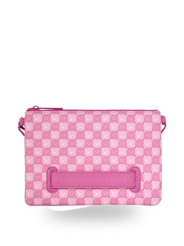 Sprayground Pink New Check Faces Crossover Clutch - Borse Unisex - Rosa