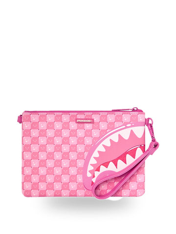 Sprayground Pink New Check Faces Crossover Clutch - Borse Unisex - Rosa