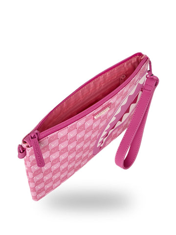 Sprayground Pink New Check Faces Crossover Clutch - Borse Unisex - Rosa