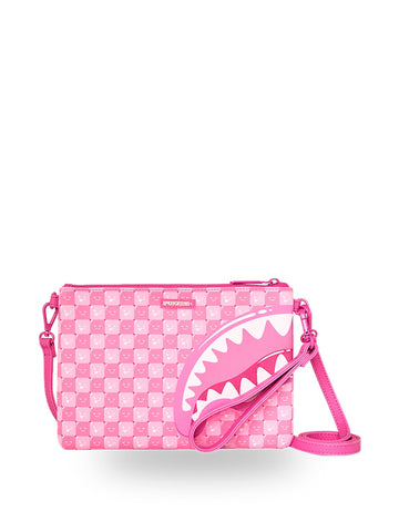 Sprayground Pink New Check Faces Crossover Clutch - Borse Unisex - Rosa