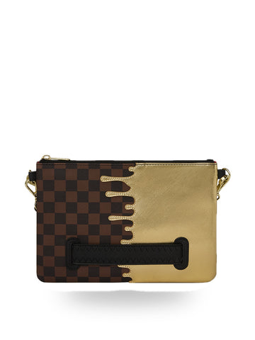 Sprayground Sharks In Paris Gold Drip Clutch - Borse Unisex - Marrone/Oro
