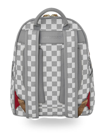 Sprayground Embossed Cream Check Savage Backpack - Zaini Unisex - Bianco/grigio