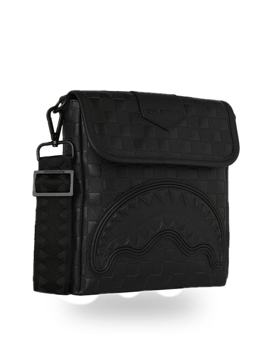 Sprayground Raised Check Messenger Sling - Borse Unisex - Nero
