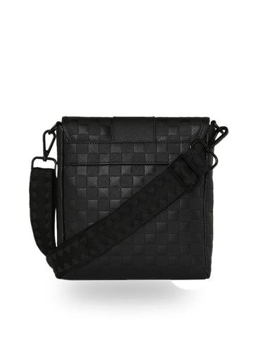 Sprayground Raised Check Messenger Sling - Borse Unisex - Nero