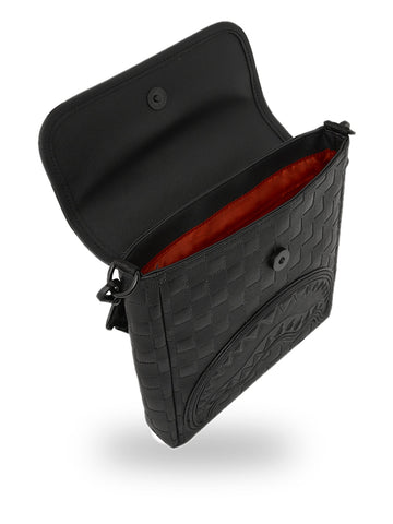 Sprayground Raised Check Messenger Sling - Borse Unisex - Nero