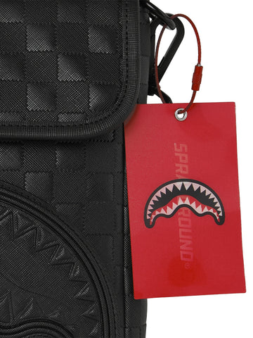 Sprayground Raised Check Messenger Sling - Borse Unisex - Nero