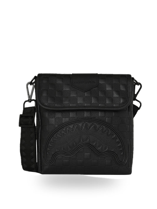Sprayground Raised Check Messenger Sling - Borse Unisex - Nero