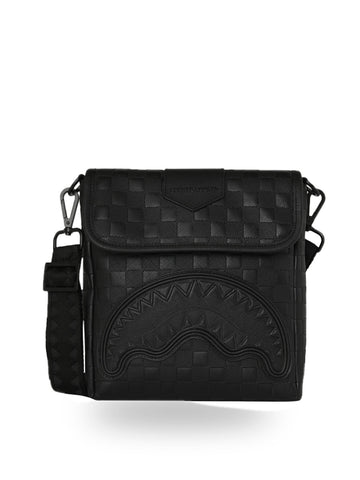 Sprayground Raised Check Messenger Sling - Borse Unisex - Nero