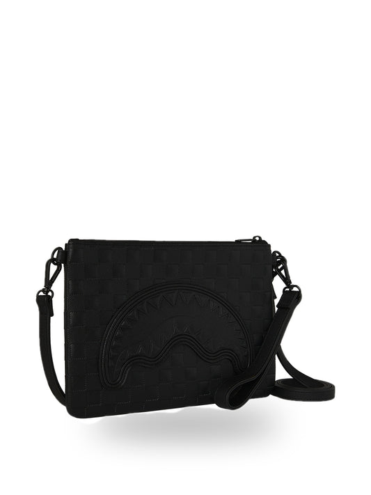 Sprayground Raised Check Crossover Clutch - Borse Unisex - Nero