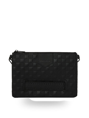 Sprayground Raised Check Crossover Clutch - Borse Unisex - Nero