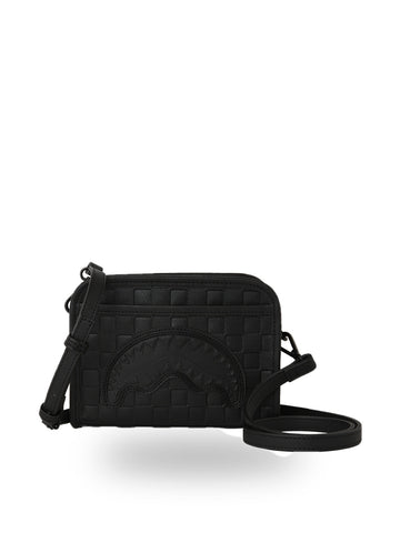 Sprayground Raised Check Crossover Clutch - Borse Unisex - Nero