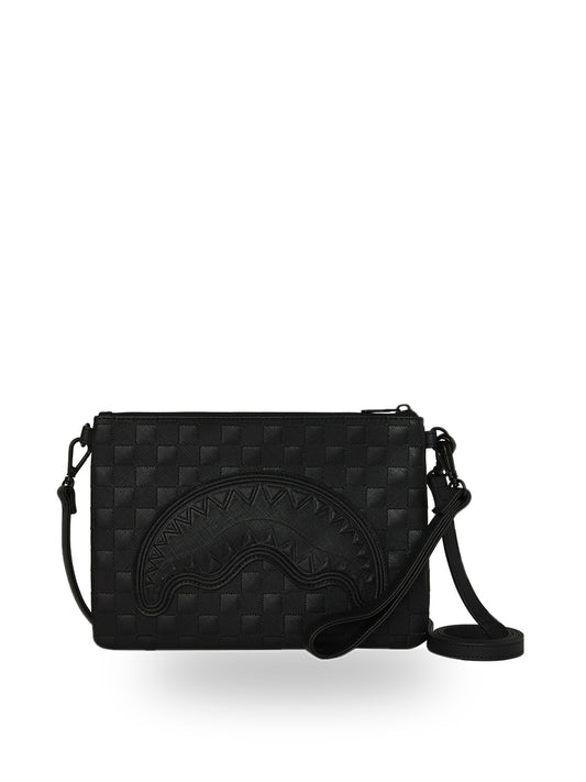 Sprayground Raised Check Crossover Clutch - Borse Unisex - Nero