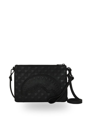 Sprayground Raised Check Crossover Clutch - Borse Unisex - Nero