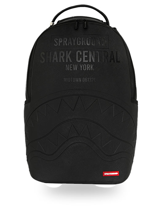 Sprayground Shark Central Embossed Black Nylon - Zaini Unisex - Nero