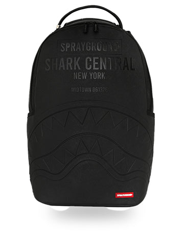 Sprayground Shark Central Embossed Black Nylon - Zaini Unisex - Nero