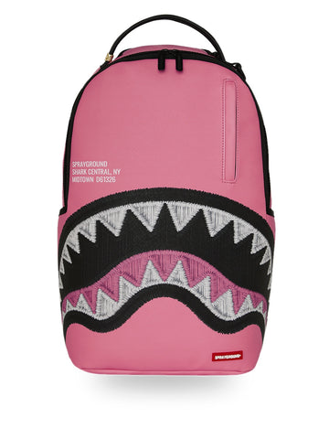 Sprayground Shark Central Pink Embroidered Shark - Zaini Unisex - Rosa/Nero