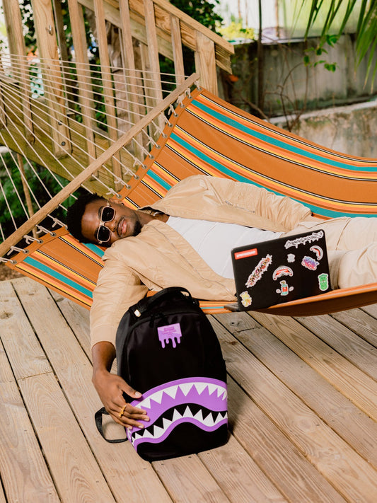 Sprayground Shark Central Light Purple - Zaini Unisex - Nero/Lilla