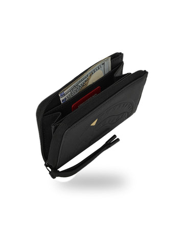 Sprayground Blacked Out Embossed Gold Tooth Wallet - Portafogli e Portachiavi Unisex - Nero