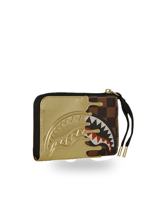 Sprayground Sharks In Paris Gold Drip Wallet - Portafogli Unisex - Marrone/Oro