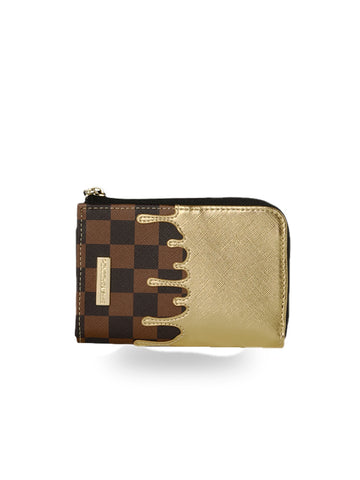 Sprayground Sharks In Paris Gold Drip Wallet - Portafogli Unisex - Marrone/Oro