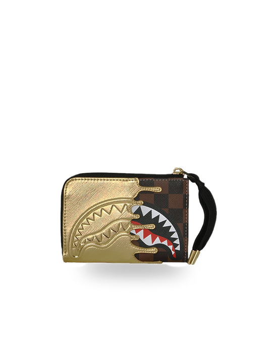 Sprayground Sharks In Paris Gold Drip Wallet - Portafogli Unisex - Marrone/Oro