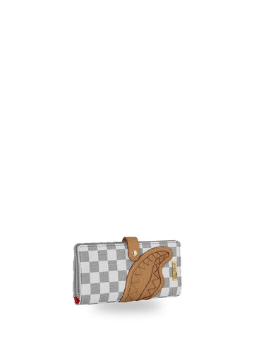 Sprayground Embossed Cream Check Wallet - Portafogli Unisex - Bianco/Grigio