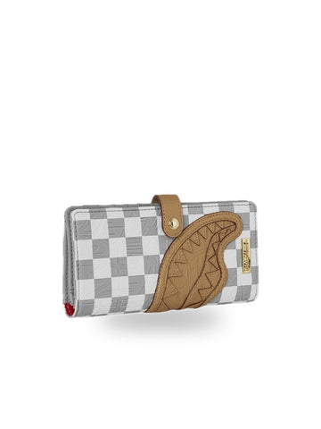 Sprayground Embossed Cream Check Wallet - Portafogli Unisex - Bianco/Grigio