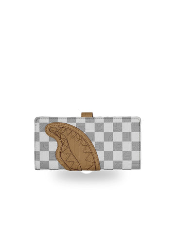Sprayground Embossed Cream Check Wallet - Portafogli Unisex - Bianco/Grigio