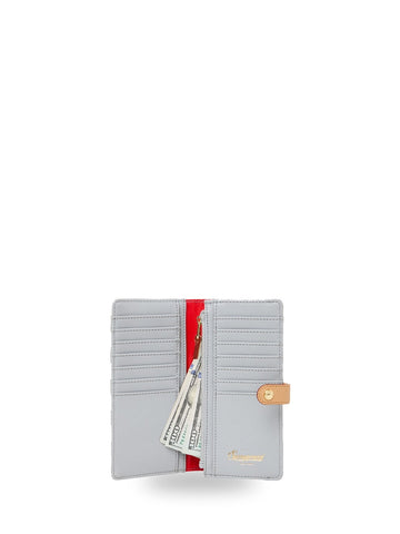 Sprayground Embossed Cream Check Wallet - Portafogli Unisex - Bianco/Grigio