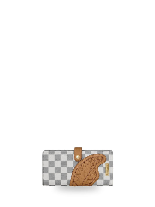Sprayground Embossed Cream Check Wallet - Portafogli Unisex - Bianco/Grigio
