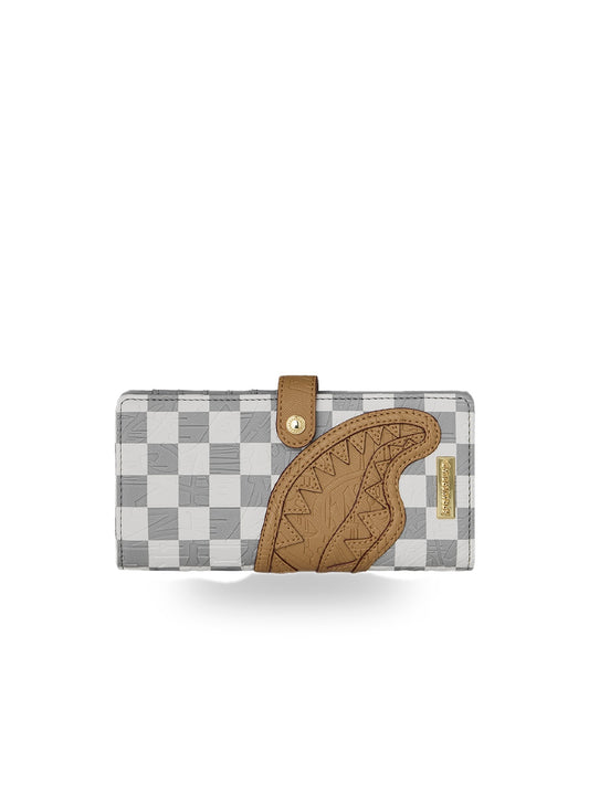Sprayground Embossed Cream Check Wallet - Portafogli Unisex - Bianco/Grigio