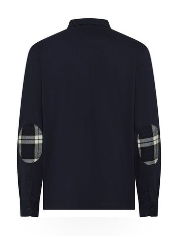 Sun68 Polo Contrast Fabric Elbow L/s - T-Shirt Uomo - Blu Navy