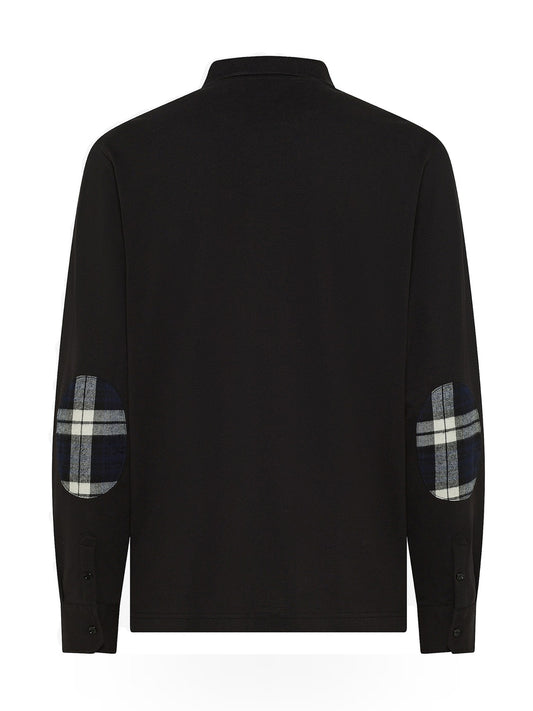 Sun68 Polo Contrast Fabric Elbow L/s - T-Shirt Uomo - Nero