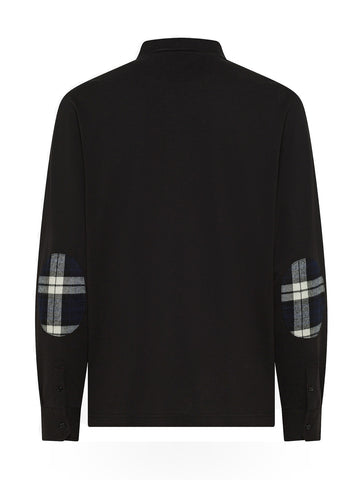 Sun68 Polo Contrast Fabric Elbow L/s - T-Shirt Uomo - Nero