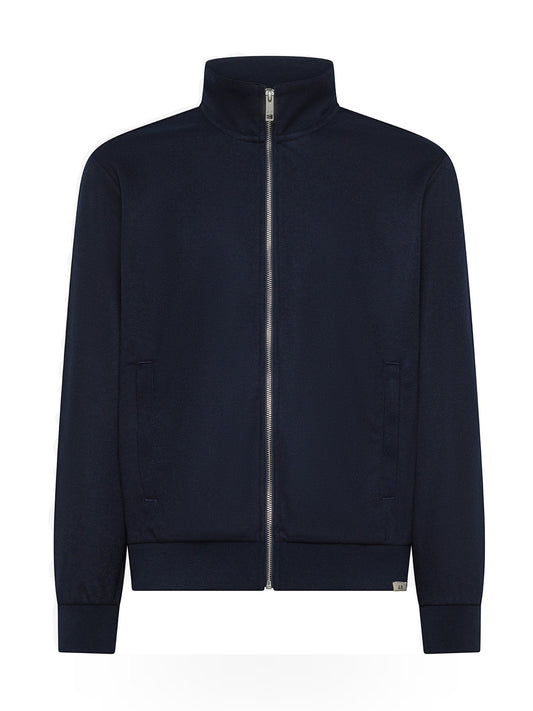 Sun68 Track Zip Wool Touch L/s - Felpe Uomo - Navy Blue
