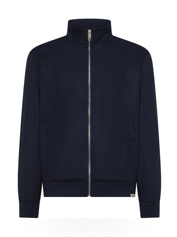 Sun68 Track Zip Wool Touch L/s - Felpe Uomo - Navy Blue