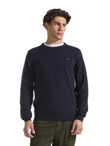 Sun68 Sweater Basic L/s - Maglieria Uomo - Navy Blue