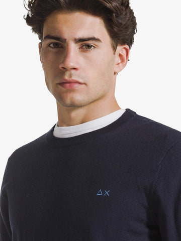 Sun68 Sweater Basic L/s - Maglieria Uomo - Navy Blue