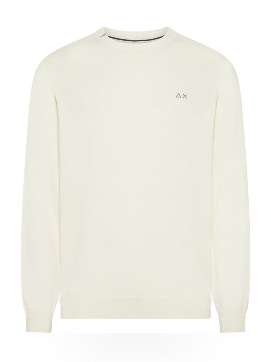 Sun68 Sweater Basic L/s - Maglieria Uomo - Bianco Panna