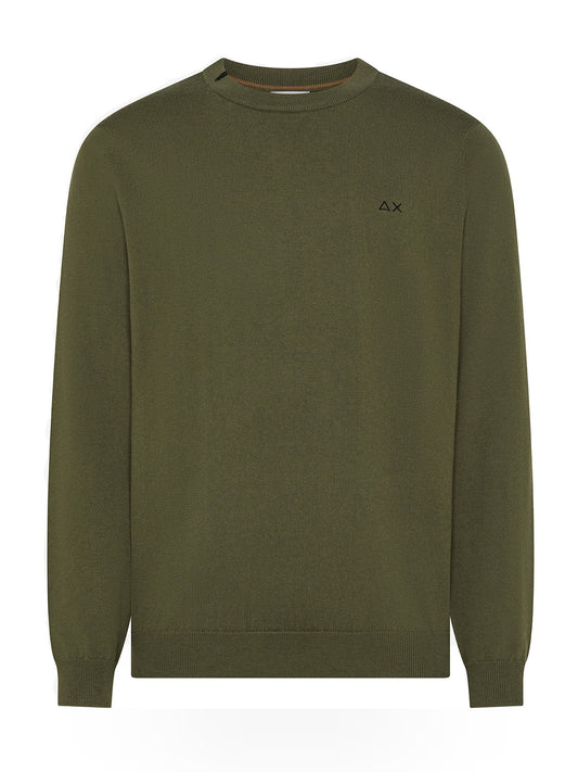 Sun68 Sweater Basic L/s - Maglieria Uomo - Militare Scuro